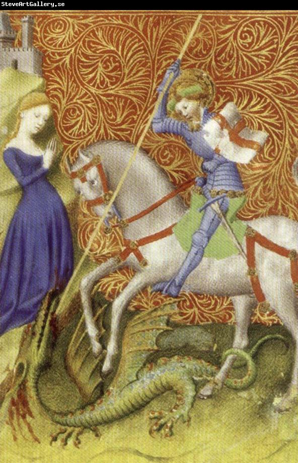 unknow artist Saint George Slaying the Dragon,from Breviary of john the Fearless